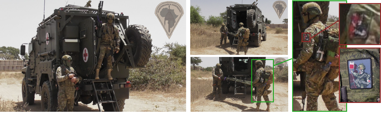 Africa Corps providing medical training in Mali, featuring a KamAZ “Linza” armoured ambulance (source: KorpusAfrica on Telegram).